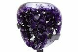 Amethyst Geode With Metal Stand - Uruguay #306869-1